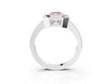 White gold Fancy Pink Radiant Cut Cut Halo Pavé Diamond Ring_3