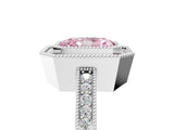 White gold Fancy Pink Radiant Cut Cut Halo Pavé Diamond Ring_5