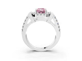 White gold Fancy Pink Radiant Cut Cut Halo Split Shank Prong Set Ring_3