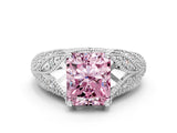 White gold Fancy Pink Radiant Cut Cut Milgrain Pave Diamond Engagement Ring with Four-Prong Setting_27