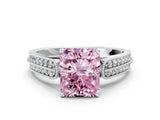 White gold Fancy Pink Radiant Cut Cut Pave Split Shank Engagement Ring with Four-Prong Setting_12