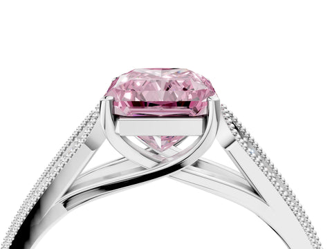 White gold Fancy Pink Radiant Cut Cut Pave Split Shank Engagement Ring with Four-Prong Setting_16