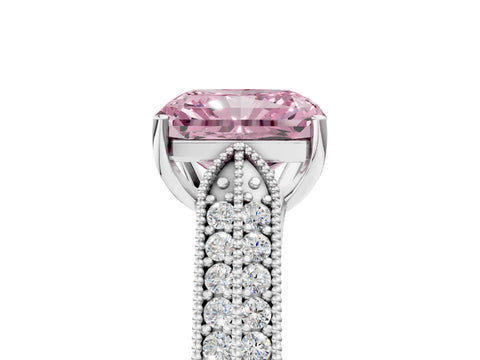 White gold Fancy Pink Radiant Cut Cut Pave Split Shank Engagement Ring with Four-Prong Setting_17