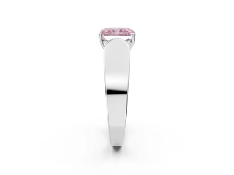 White gold Fancy Pink Radiant Cut Diamond Channel Set Solitaire Ring with Four-Prong Setting_27