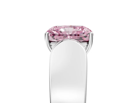 White gold Fancy Pink Radiant Cut Diamond Channel Set Solitaire Ring with Four-Prong Setting_44