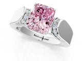 White gold Fancy Pink Radiant Cut Diamond Channel Set Solitaire Ring with Four-Prong Setting_72