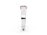White gold Fancy Pink Radiant Cut Diamond Channel Set Solitaire Ring with Four-Prong Setting_91