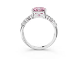 White gold Fancy Pink Radiant Cut Diamond Cluster Pavé Band with Four-Prong Setting_39
