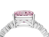 White gold Fancy Pink Radiant Cut Diamond Cluster Pavé Band with Four-Prong Setting_40