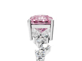 White gold Fancy Pink Radiant Cut Diamond Cluster Pavé Band with Four-Prong Setting_8