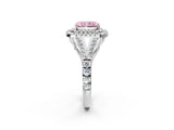 White gold Fancy Pink Radiant Cut Diamond Double Halo Ring with Split Shank and Prong Setting_29
