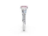 White gold Fancy Pink Radiant Cut Diamond Engagement Ring with Baguette Side Stones and Channel Set Band_22