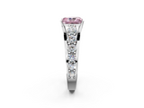 White gold Fancy Pink Radiant  Cut Diamond Engagement Ring with Pavé Band and Four-Prong Setting_5