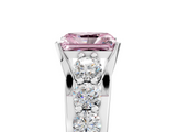 White gold Fancy Pink Radiant  Cut Diamond Engagement Ring with Pavé Band and Four-Prong Setting_8