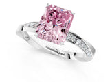 White gold Fancy Pink Radiant Cut Diamond Engagement Ring with Side Stone Accents and Four-Prong Setting_25