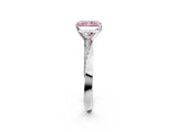 White gold Fancy Pink Radiant Cut Diamond Engagement Ring with Side Stone Accents and Four-Prong Setting_26