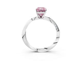 White gold Fancy Pink Radiant Cut Diamond Engagement Ring with Side Stone Accents and Four-Prong Setting_27