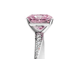 White gold Fancy Pink Radiant Cut Diamond Engagement Ring with Side Stone Accents and Four-Prong Setting_29