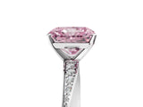 White gold Fancy Pink Radiant Cut Diamond Engagement Ring with Side Stone Accents and Four-Prong Setting_41