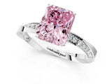 White gold Fancy Pink Radiant Cut Diamond Engagement Ring with Side Stone Accents and Four-Prong Setting_61