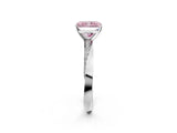 White gold Fancy Pink Radiant Cut Diamond Engagement Ring with Side Stone Accents and Four-Prong Setting_62