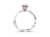 White gold Fancy Pink Radiant Cut Diamond Engagement Ring with Side Stone Accents and Four-Prong Setting_63