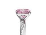 White gold Fancy Pink Radiant Cut Diamond Engagement Ring with Side Stone Accents and Four-Prong Setting_65