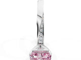 White gold Fancy Pink Radiant Cut Diamond Engagement Ring with Side Stone Accents and Four-Prong Setting_98