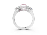 White gold Fancy Pink Radiant  Cut Diamond Five-Stone Prong Set White Gold Ring_35