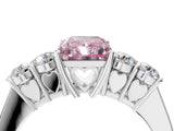 White gold Fancy Pink Radiant  Cut Diamond Five-Stone Prong Set White Gold Ring_36