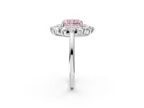 White gold Fancy Pink Radiant Cut Diamond Floral Double Halo Engagement Ring with Prong Setting_29