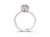 White gold Fancy Pink Radiant Cut Diamond Halo Pave Band with Four-Prong Setting_6