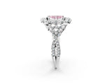 White gold Fancy Pink Radiant Cut Diamond Halo Ring with Pavé Band and Four-Prong Setting_55