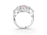White gold Fancy Pink Radiant Cut Diamond Halo Ring with Pavé Band and Four-Prong Setting_55