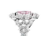 White gold Fancy Pink Radiant Cut Diamond Halo Ring with Pavé Band and Four-Prong Setting_57