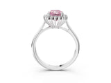 White gold Fancy Pink Radiant  Cut Diamond Halo Ring with Solitaire Band and Prong Setting_77