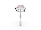 White gold Fancy Pink Radiant Cut Diamond Halo Ring with Split Shank and Four-Prong Setting_89