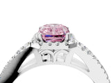 White gold Fancy Pink Radiant Cut Diamond Halo Split Shank Engagement Ring_73