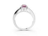 White gold Fancy Pink Radiant Cut Diamond Halo Split Shank Engagement Ring_77