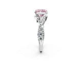 White gold Fancy Pink Radiant Cut Diamond  Halo Twist Band Solitaire Prong Setting Ring_27