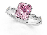 White gold Fancy Pink Radiant  Cut Diamond Milgrain Marquise Band with Prong Setting_4