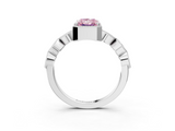White gold Fancy Pink Radiant  Cut Diamond Milgrain Marquise Band with Prong Setting_6