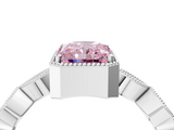 White gold Fancy Pink Radiant  Cut Diamond Milgrain Marquise Band with Prong Setting_7
