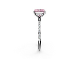 White gold Fancy Pink Radiant  Cut Diamond Pavé Band Ring with Four-Prong Setting_26