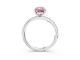 White gold Fancy Pink Radiant  Cut Diamond Pavé Band Ring with Four-Prong Setting_27