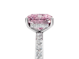 White gold Fancy Pink Radiant  Cut Diamond Pavé Band Ring with Four-Prong Setting_29