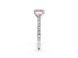 White gold Fancy Pink Radiant Cut Diamond Pavé Band Solitaire Ring with Prong Setting_47