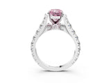 White gold Fancy Pink Radiant  Cut Diamond Pavé Band Solitaire with Four-Prong Setting_18