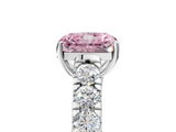 White gold Fancy Pink Radiant  Cut Diamond Pavé Band Solitaire with Four-Prong Setting_8