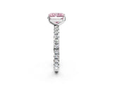White gold Fancy Pink Radiant  Cut Diamond Pavé Band with Four-Prong Setting_14